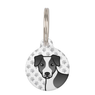 Médaillon Pour Animaux Tête de chien de ferme danois-suédois noir et blan
