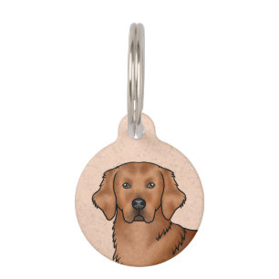 Médaillon Pour Animaux Tête de Chien Retriever Golden Rouge Portrait Mign