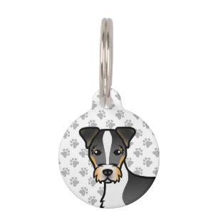 Médaillon Pour Animaux Tête de Jack Russell Terrier à poil dur tricolore