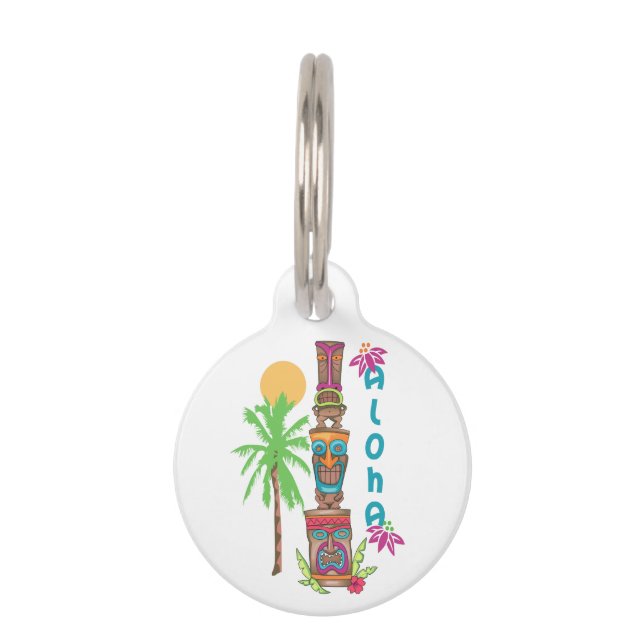 Médaillon Pour Animaux Tiki Aloha (Devant)