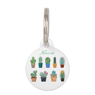 Médaillon Pour Animaux Tonnerre-Cove des Plantes de Cactus agrafés