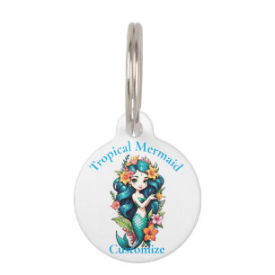 Médaillon Pour Animaux Tonnerre de sirène tropicale