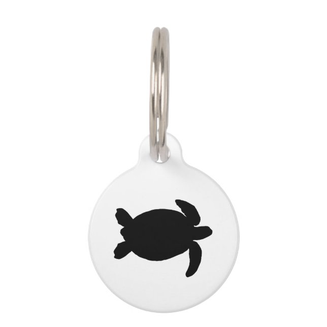 Médaillon Pour Animaux Tortue de la mer Noire (Devant)