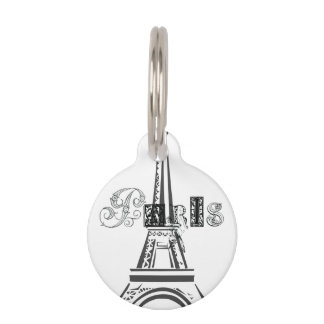 Médaillon Pour Animaux Tour Eiffel de Paris