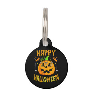 Médaillon Pour Animaux Trick Ou Traiter Halloween Drôle Citrouille Happy 