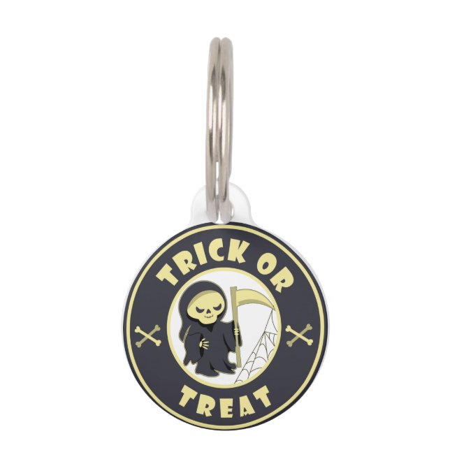 Médaillon Pour Animaux Trick ou traiter Halloween griffeur caractère (Devant)
