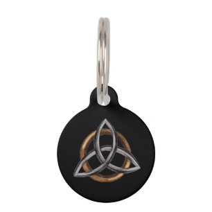 Médaillon Pour Animaux Triquetra (brun/argent)