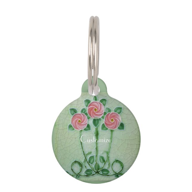 Médaillon Pour Animaux Trois roses roses Thunder_Cove (Dos)
