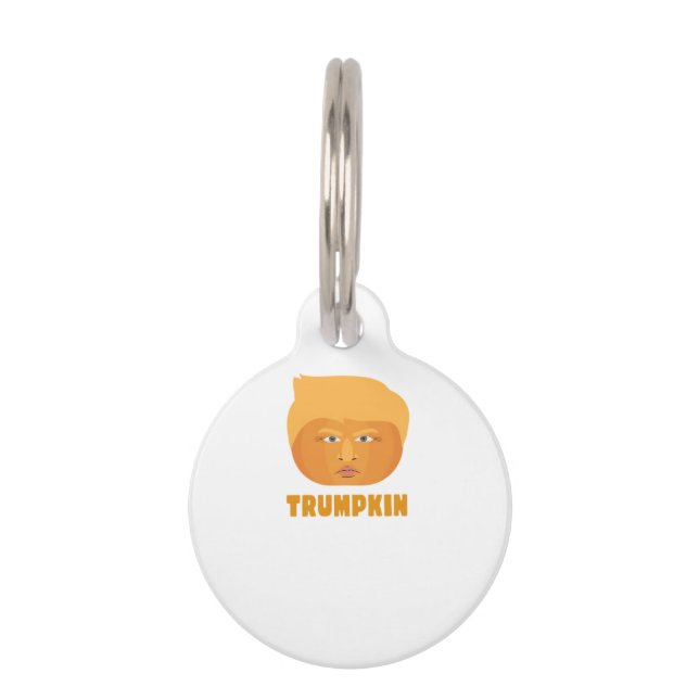 Médaillon Pour Animaux Trumpkin Citrouille Funny Halloween Design classiq (Devant)