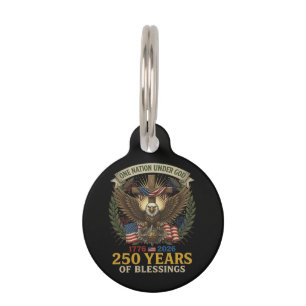 Médaillon Pour Animaux Une nation sous Dieu 250 ans