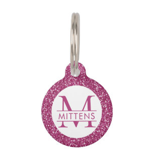 Médaillon Pour Animaux Une Parties scintillant rose profonde, rose étin