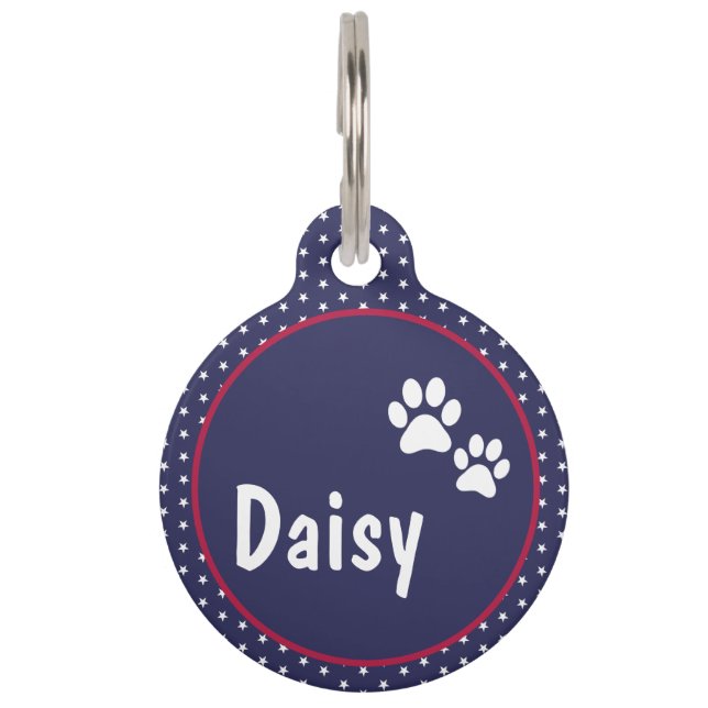 Médaillon Pour Animaux USA Patriotic Paw  (Devant)