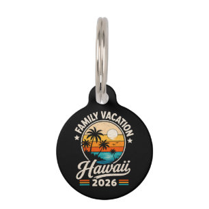 Médaillon Pour Animaux Vacances en famille Hawaii 2026