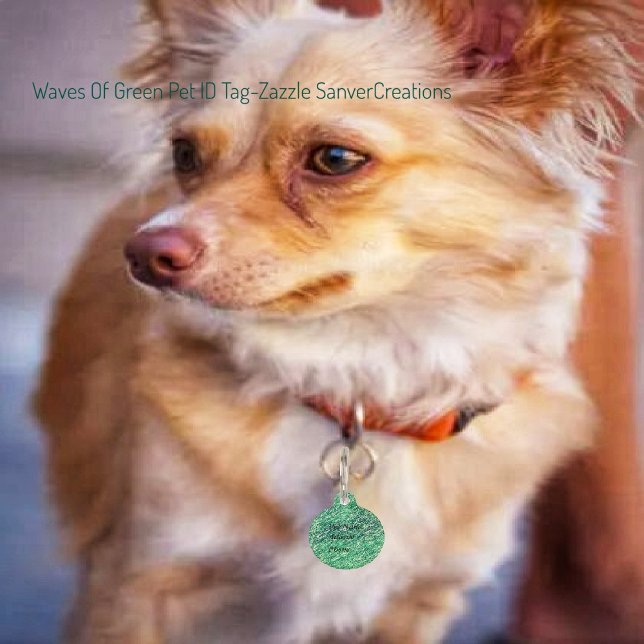 Médaillon Pour Animaux Vagues De Vert (Créateur téléchargé)