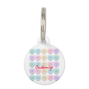 Médaillon Pour Animaux Valentine Candy Hearts Thunder_Cove