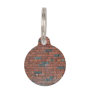 Médaillon Pour Animaux Vieux mur de briques rougeâtre/brunâtre