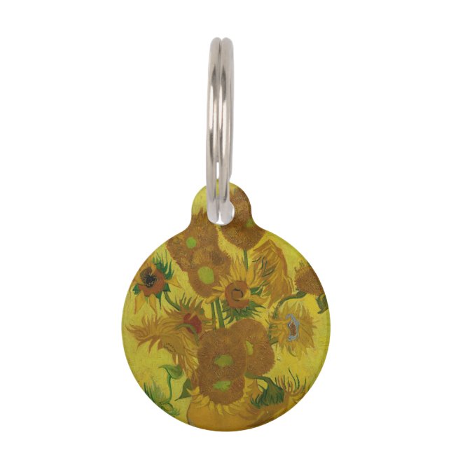 Médaillon Pour Animaux Vincent Van Gogh 15 Peinture de tournesols (Devant)