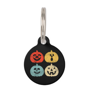 Médaillon Pour Animaux Vintage Halloween Citrouille Funny Retro Cadeau