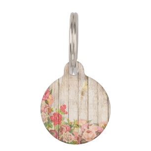 Médaillon Pour Animaux Vintage Russe Romantique Rose Bois