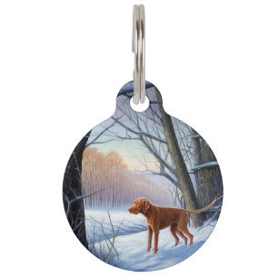 Médaillon Pour Animaux Vizla Laissez tomber la neige de Noël