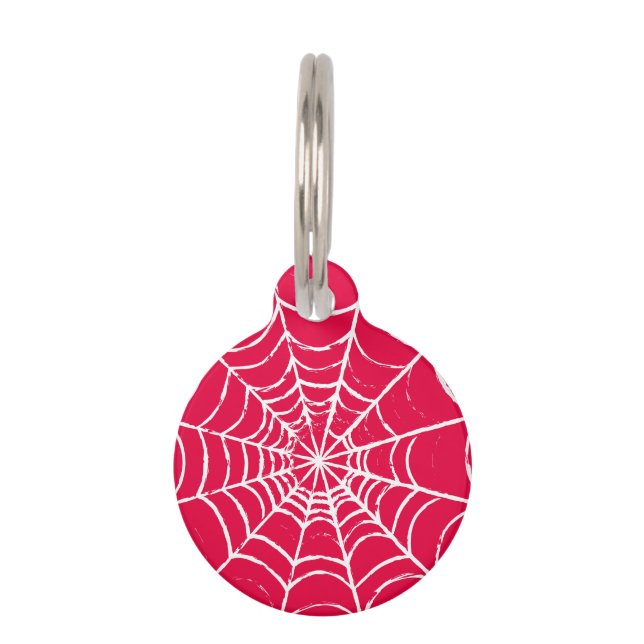 Médaillon Pour Animaux Web rose (Devant)
