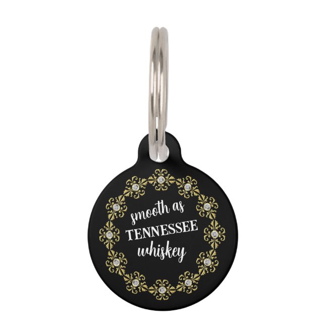 Médaillon Pour Animaux Whiskey noir personnalisé (Devant)