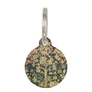 Médaillon Pour Animaux William Morris Arbre De Vie Vintage Pré-Raphaélite