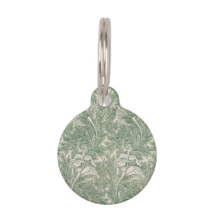 Médaillon Pour Animaux William Morris tulip fond textile vert