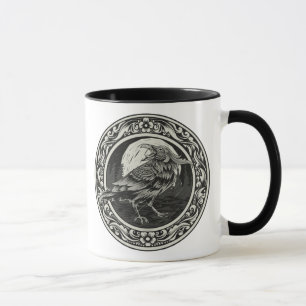 Médaillon Raven Cartographie Art Oiseau Nature Mug