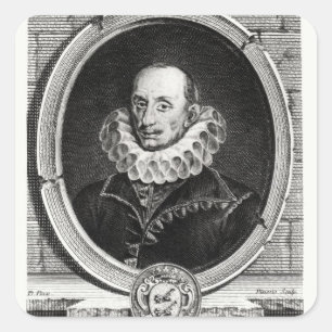 Medaillonporträt von Pierre de Bourdeille Quadratischer Aufkleber
