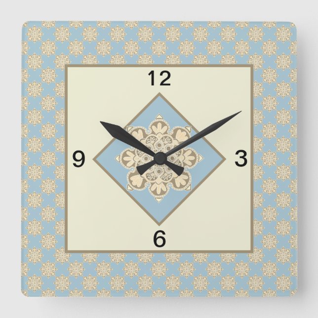 Médaillons de Horloge de Cuisine Carrée sur fond b (Recto)