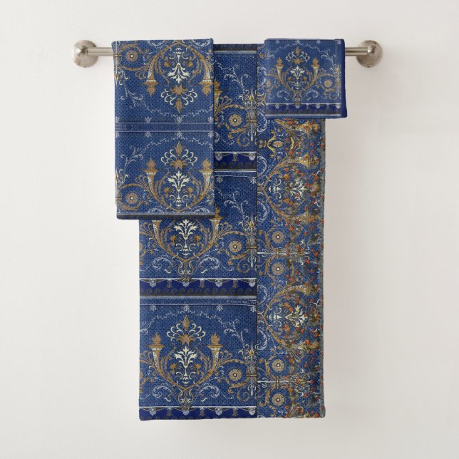 Médaillons, Motifs Bleu Or Victorien Argent (En situation)