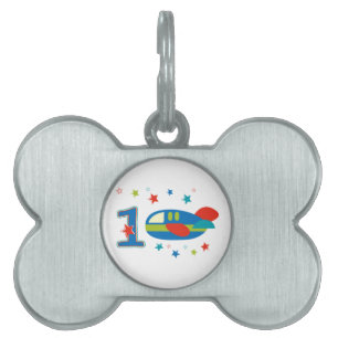 Médaillons Pour Animaux Domestiques 1er avion d'anniversaire