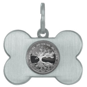Médaillons Pour Animaux Domestiques [300] Arbre Celtique de Vie [Argent]