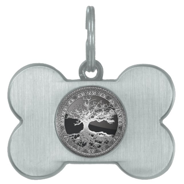 Médaillons Pour Animaux Domestiques [300] Arbre Celtique de Vie [Argent] (Devant)