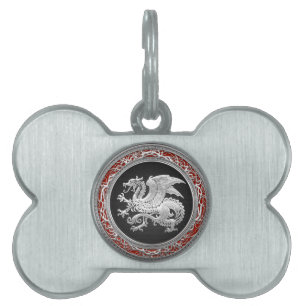 Médaillons Pour Animaux Domestiques [300] Dragon islandais, Landvæ ttir [Argent]