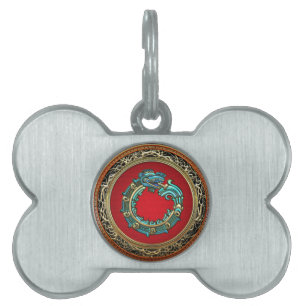 Médaillons Pour Animaux Domestiques [300] Serpent Dieu Quetzalcoatl [Jade]