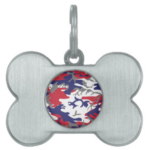 Médaillons Pour Animaux Domestiques 4 juillet, Jour de l'Indépendance, Gris Camouflage