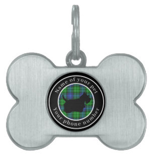 Médaillons Pour Animaux Domestiques Abercrombie Tartan Scottie Chien Personnalisé