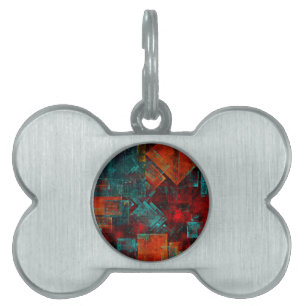 Médaillons Pour Animaux Domestiques Abstrait Cool coloré moderne Motif artistique