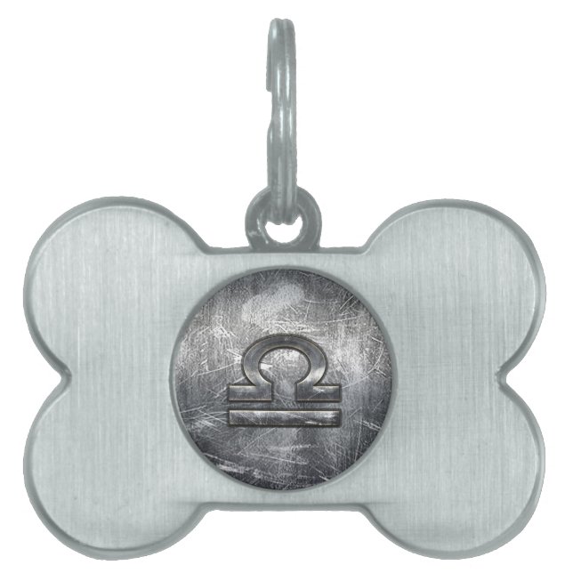Médaillons Pour Animaux Domestiques Acier industriel affligé par symbole de zodiaque (Devant)