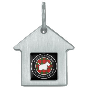Médaillons Pour Animaux Domestiques Adair Tartan Scottie Dog Personnalisé