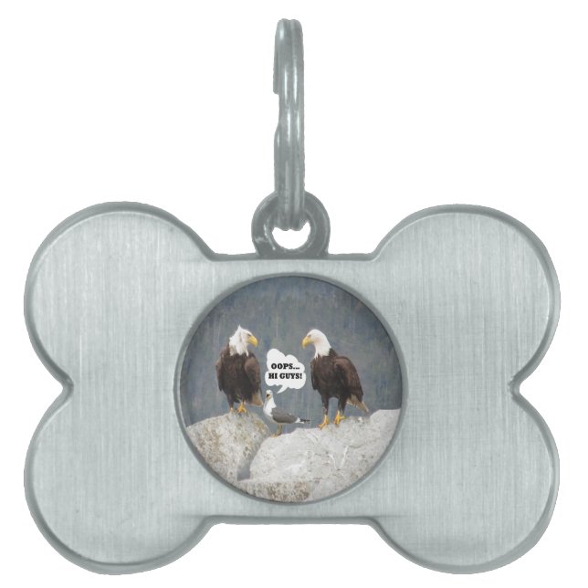 Médaillons Pour Animaux Domestiques Amusants aigles et mouettes (Devant)