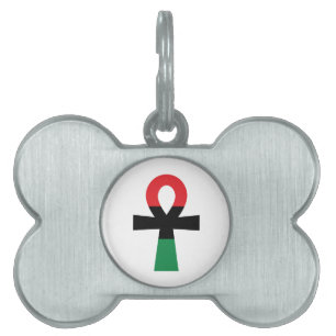 Médaillons Pour Animaux Domestiques Ankh rouge, noir et vert