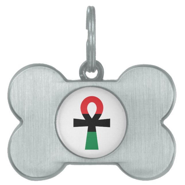 Médaillons Pour Animaux Domestiques Ankh rouge, noir et vert (Devant)