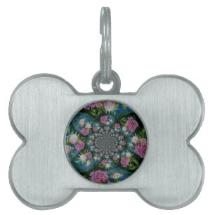 Médaillons Pour Animaux Domestiques Aquarelle florale de pivoine rose blanc