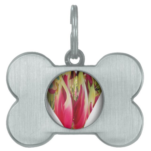 Médaillons Pour Animaux Domestiques Art du coeur floral (Devant)