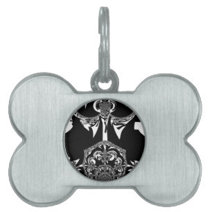 Médaillons Pour Animaux Domestiques Art noir et blanc africain