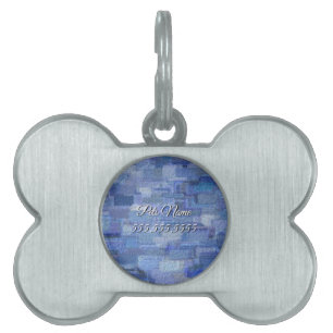 Médaillons Pour Animaux Domestiques Balise Abstrait Winter Blues Pet