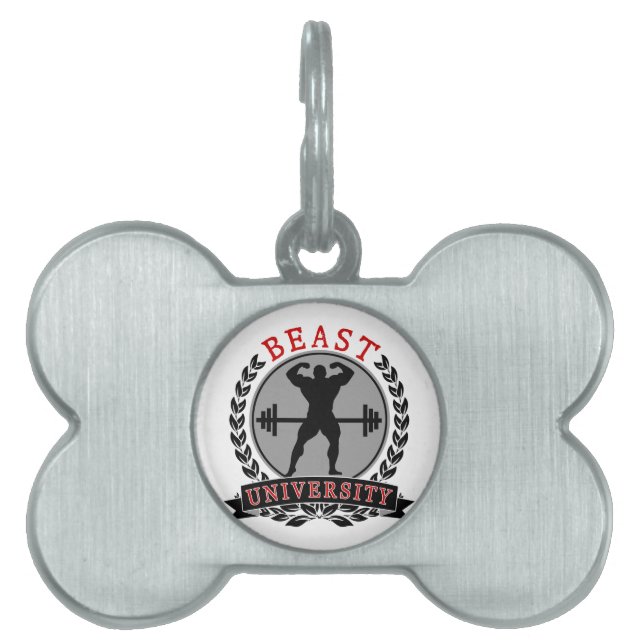Médaillons Pour Animaux Domestiques Balise Bête University Bodybuilding (Devant)